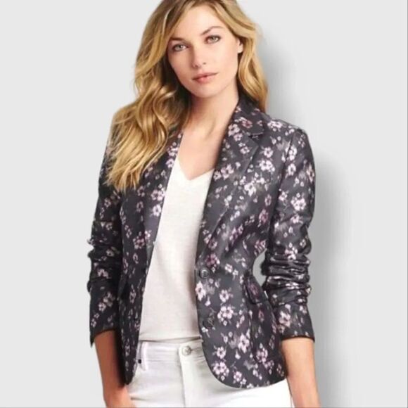 NEW Victoria's Secret Jessica Hart 2014 Jacquard Blazer Jacket in Gray/Pink Sz 0 - Picture 1 of 11